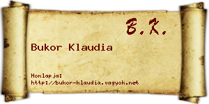 Bukor Klaudia névjegykártya